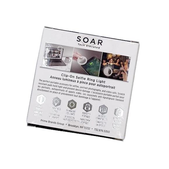 NEW SOAR Clip-On LED Selfie Ring Light FabFitFun Exclusive Smartphone Compatible - Picture 2 of 7